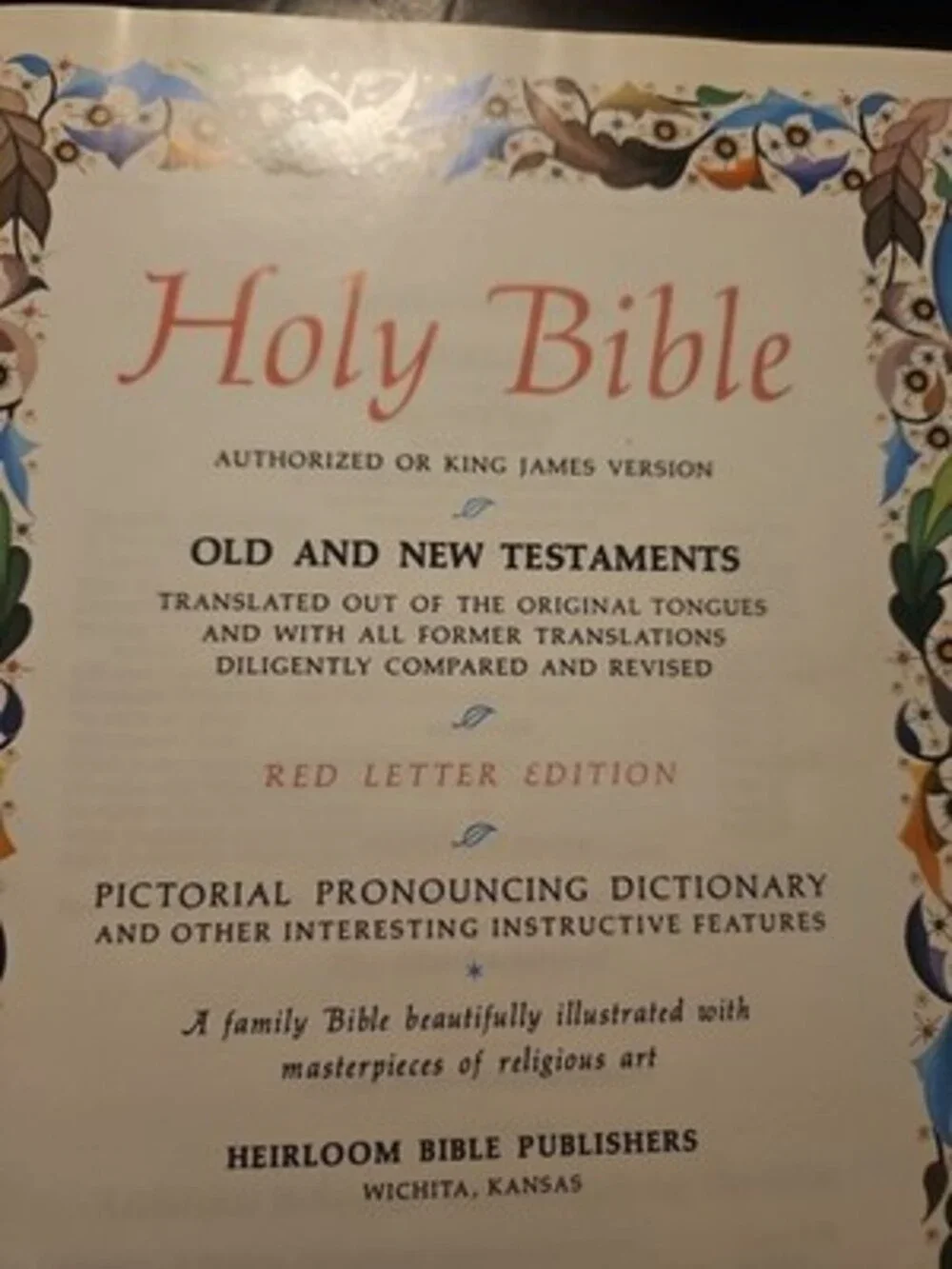 Masonic Freemason Large Holy Bible Blue In Excellent Cond Red Letter Ed 1988